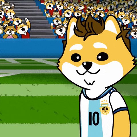 llorco, a cartoon character with brown and white fur, wears a blue and white jersey with the number 10 on it while standing on a soccer field surrounded by other cartoon characters.