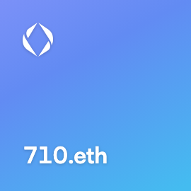 A blue gradient graphic featuring a logo and the text '710.eth'.