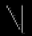 A small pixel art icon of a white and black pointed object, possibly a tooth or claw, on a black background.