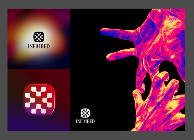 An infrared-themed collage features the "INFRARED" logo, app icons, and a striking infrared image of hands on a black background.