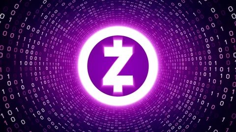 A bright purple and pink digital graphic displays a prominent white Zcash (ZEC) logo surrounded by streams of binary code, symbolizing the cryptocurrency's renewed momentum and privacy-focused blockchain technology amid a 20%+ price surge.