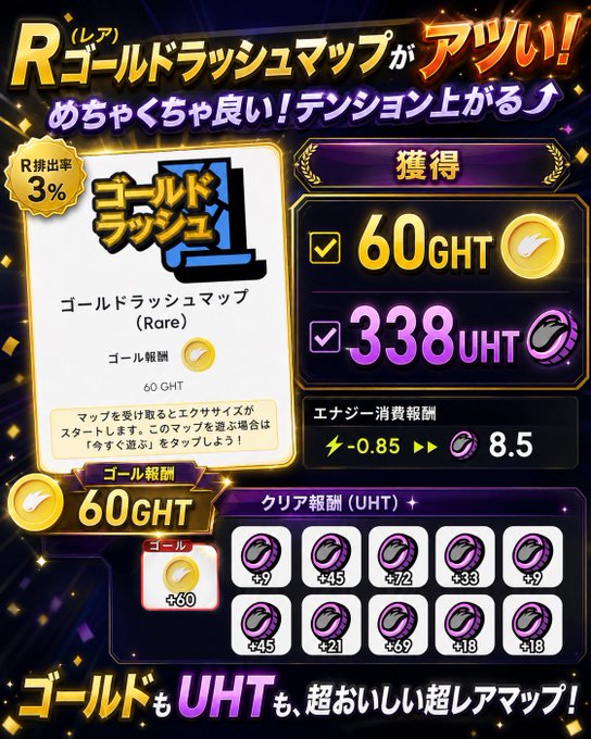 The image features a poster for a video game, with a focus on the R-Series rare item. The poster includes a list of items available within the game, such as gold coins, power-ups, and armor upgrades. It also displays the rarity of these items, with some being more valuable than others. The post is written in Japanese, which might indicate that it was created for an audience who speaks or understands Japanese.