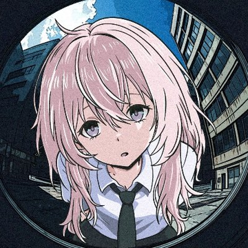 An anime-style character with pink hair, blue eyes, and a black tie is shown in a circular frame against an urban backdrop. The image serves as promotional artwork accompanying the NFT mint announcements for the projects @momoyumemi and @theiconsart listed in the post.