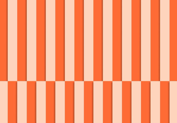 The image features an orange and white striped pattern with a gray background. The stripes are arranged in two rows of five, creating a sense of balance and symmetry. The overall design appears to be simple yet visually appealing, capturing the viewer's attention. The text accompanying the image reads "It is inspiring to watch the community build." This phrase emphasizes the idea that the striped pattern represents unity or collaboration within a community.