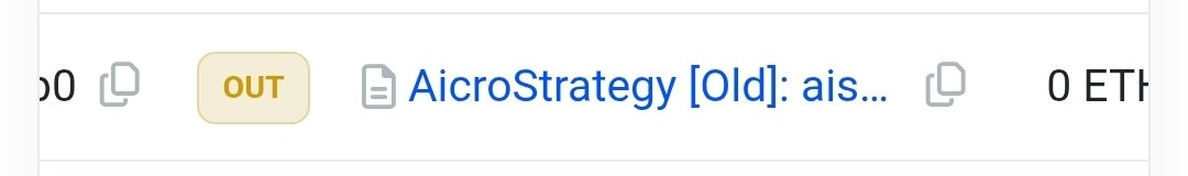 A small UI element showing an 'OUT' badge next to a copy icon and the text 'MicroStrategy [Old]: ais...'.