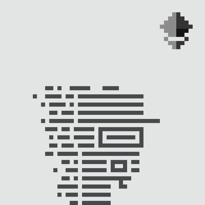 A minimalist pixel-art image features a stylized profile portrait of a figure made of dark navy rectangular blocks resembling a hooded character, accompanied by a small lightbulb icon in the upper right corner, all relating to a promotional post for "sealedpunk.com" offering 500 free mint spots for "the final WL wave."