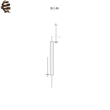 The image shows a candlestick chart with a "Short 4h" label, displaying a downtrend in price action. It illustrates the $SIL continuation short trade mentioned in the post, capturing the bearish price move that yielded over $900 in profit during the NYO session.