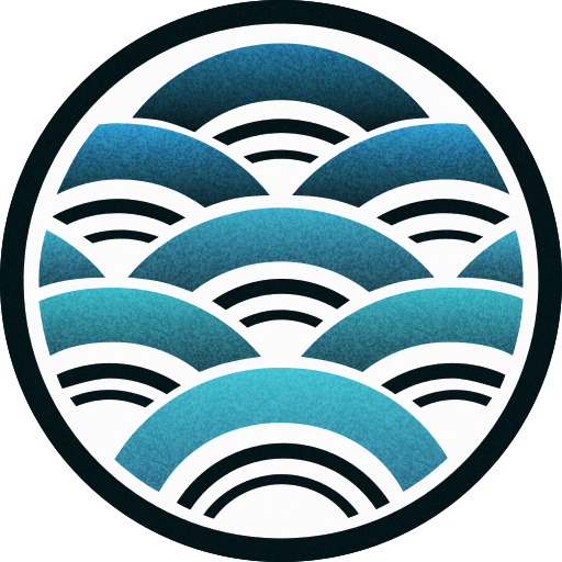 A circular blue-toned emblem featuring layered wave patterns that resemble overlapping arches or scales, evoking flowing water or stacked layers—mirroring the L2 expansion concept in the post. No visible text or tickers appear in the image itself, though it visually reinforces the theme of layered blockchain architecture described in the caption.