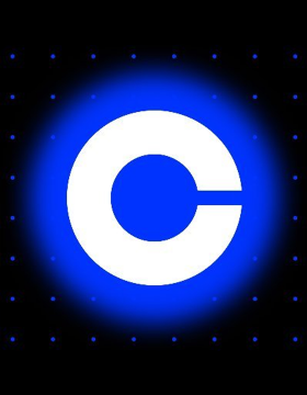The image features a blue circle with a white "C" inside, surrounded by dots against a black background. The caption below the image reads "UPDATE: Coinbase is now the official deployer of Hyperliquid's USDC treasure wallet." This statement suggests that the coinbase has been deployed as part of the Hyper Liquid USDC treasure wallet.