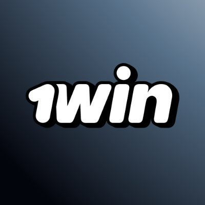 The image displays the "1win" logo in white stylized text with a black outline on a gradient blue background. It relates to the post as a visual representation of the 1win brand identity being incorporated into creator and streamer merchandise.