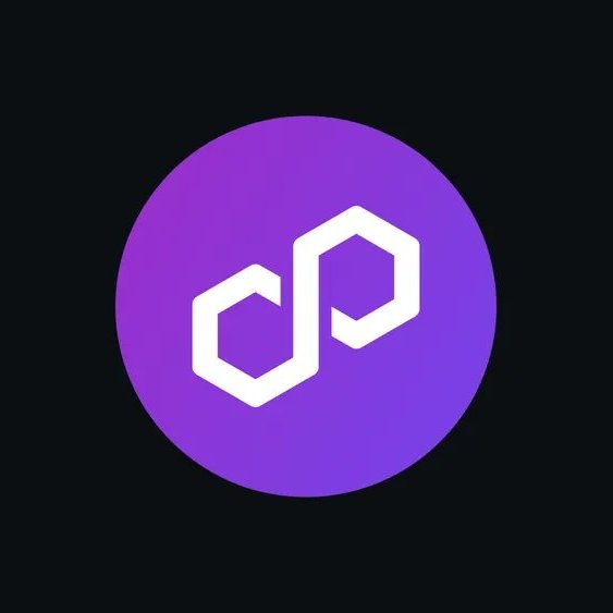 The Polygon (MATIC) cryptocurrency logo, consisting of a white hexagon symbol on a purple circular background.