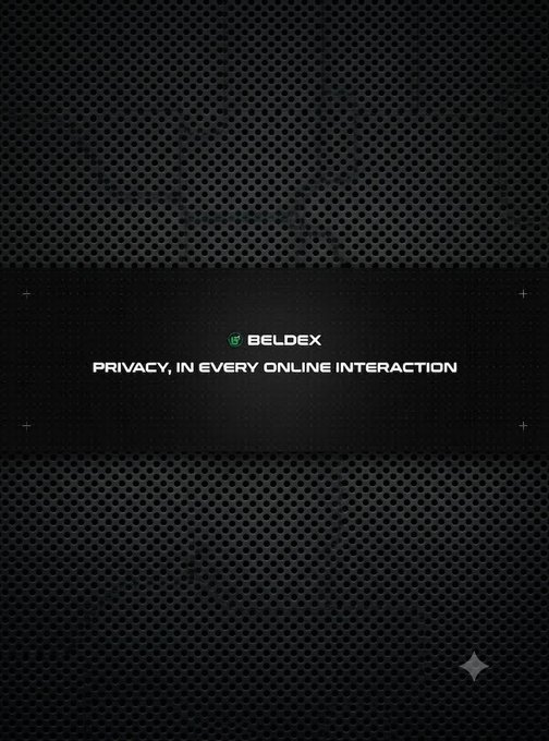 A dark promotional graphic with a textured background featuring the BELDEX logo and tagline 'PRIVACY, IN EVERY ONLINE INTERACTION.'