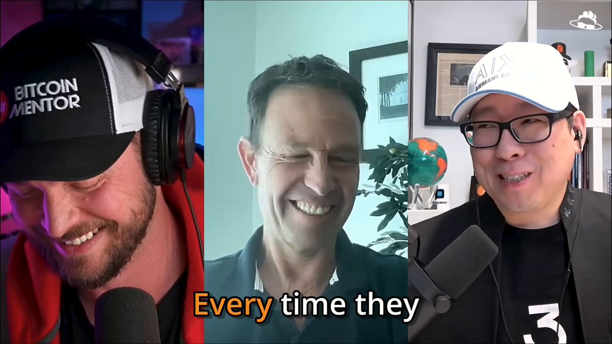 The image shows three men wearing hats - a black hat, a white hat, and an orange hat. They are all smiling at the camera while standing next to each other. The background of the image features a microphone and headphones, suggesting that they might be participating in a podcast or recording session. The caption for the image reads: "AI is going to obliterate DeFi. Every vulnerable smart contract on Ethereum, Solana, and the rest will be found, exploited, and drained."