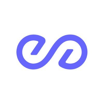 A purple infinity loop logo on a white background.