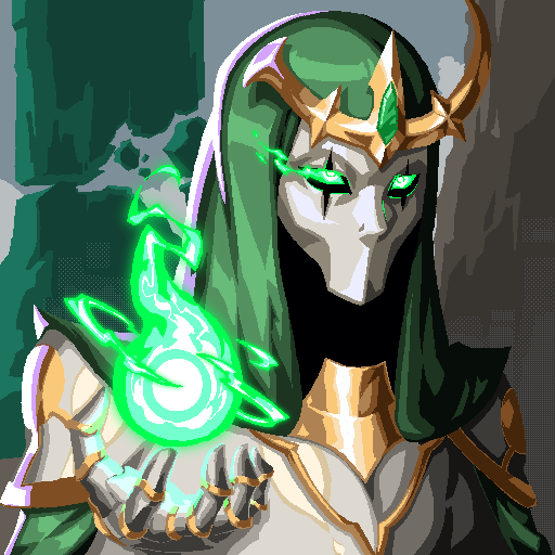 A skeletal, hooded figure in ornate gold and green armor conjures a glowing green orb of energy in its outstretched hand. The fantasy art style complements the post's theme of rising as "Iron Lord #56," framing the NFT purchase as a mystical transformation and alliance with @IronAllies_ amid a bearish market.