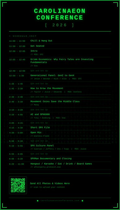 The image features a poster for an event, specifically a Caroline Aniston Conference. The poster displays a schedule of events that will be taking place at the conference. It includes details such as the date, time, location, and other relevant information about each event. The poster is predominantly green in color with some black text elements to provide contrast.