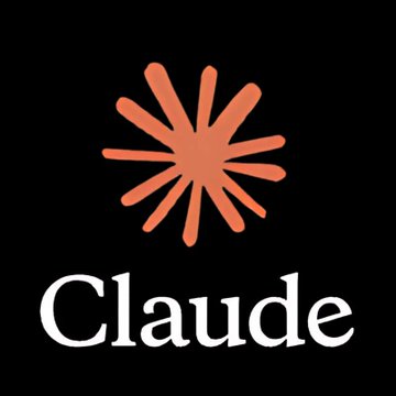 The Claude AI logo featuring an orange asterisk-like burst symbol above the word 'Claude' on a black background.
