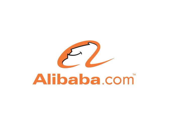 The orange Alibaba.com logo featuring stylized text and a swirling design with a small face element.