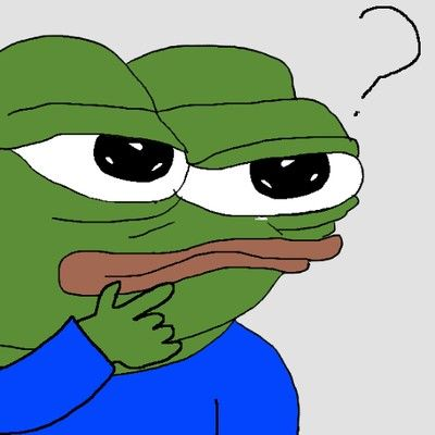 A sad Pepe the Frog appears deep in thought with a question mark above his head, perfectly capturing the contemplation of whether prediction markets or sports betting offer more enjoyment and profit. The melancholic, pensive expression mirrors the difficult decision-making process between the two gambling options.