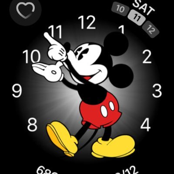 A smartwatch face displays Mickey Mouse pointing at the time, with "SAT" and the date "10 11 12" visible. The image ties to the post's reference to "Micky's wallet," using the iconic Disney character as a visual nod to Micky Malka, whose wallet allegedly funded the $TIBBIR developer wallet.