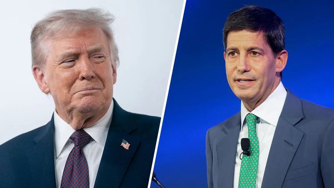 A split image features Donald Trump on the left and an unidentified man in a suit on the right, placed alongside a list of four economic events that could move markets this week and impact Fed rate cut expectations for stocks and Bitcoin.