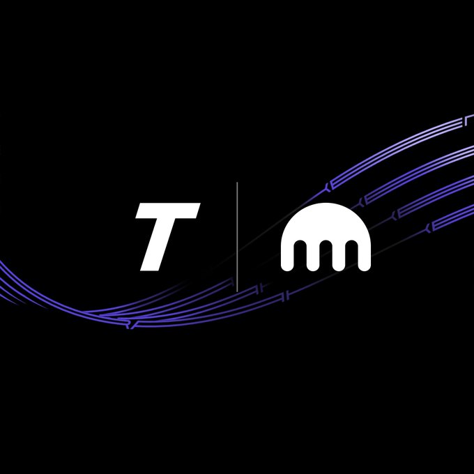 The image features a black background with white text that reads "T" and "M". The text is positioned above and below each other, creating a visually striking contrast against the dark backdrop. Below the text, there are lines of varying thicknesses in shades of purple and blue, which add depth to the overall design. The combination of these elements creates an interesting visual effect that draws attention to both the text and the accompanying imagery.