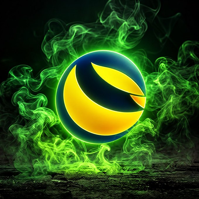 A digitally rendered logo featuring a stylized yellow sphere with a green leaf shape inside, surrounded by swirling, bright green flames against a dark, textured background.
