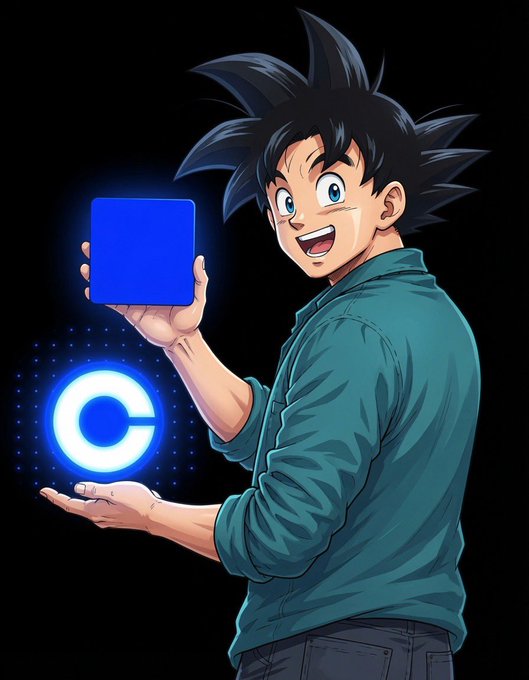 The image features a man wearing a blue shirt holding up a blue square with a smile on his face. The caption reads "your venmo. your brokerage. your savings app. your sports-book. all of them just got replaced by one single app on your phone". This suggests that the man is promoting an app, possibly related to finance or personal organization, and he is using humor to draw attention to it.