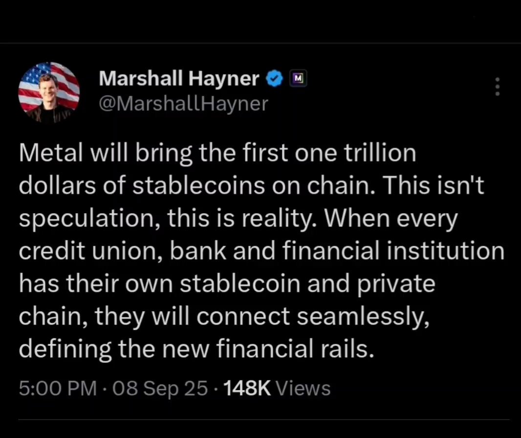 In the image, there's a post containing text that reads "@ Marshall Hayner" followed by a link to an article titled "When a CEO retweets a message like this... deep into a bear-market... you might want to pay attention and take note". The author has included their name at the bottom of the post. The post is in white, with black text against a black background. The author's profile picture is also visible, showing that they are Marshall Hayner.