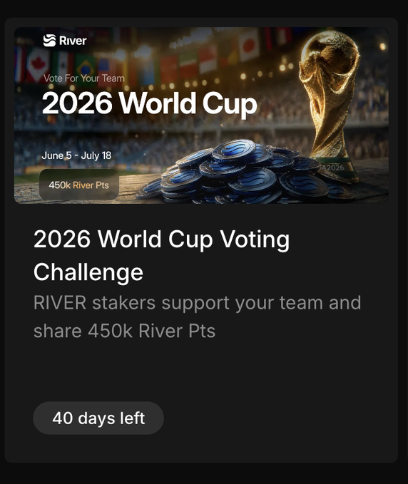 The image features a poster for the 2026 World Cup voting challenge, which encourages people to vote for their favorite soccer team by sharing their vote with others through social media or other channels. The poster includes a photo of a trophy, symbolizing the winning team, and a list of teams participating in the challenge. The post also mentions that this is an initiative to support Web3 projects and promote simplicity in technology usage.