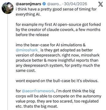 The main focus of the image is a text block with various descriptions, including talking about AI, robots, and a bear case for an AI simulations. The context of these descriptions suggests that they might be related to a social media post or discussion about artificial intelligence, robots, or even a story about someone who has an AI simulation or robot as a pet. This image likely contains information and opinions on the topic being discussed in the post, making it relevant to the overall theme of the conversation.