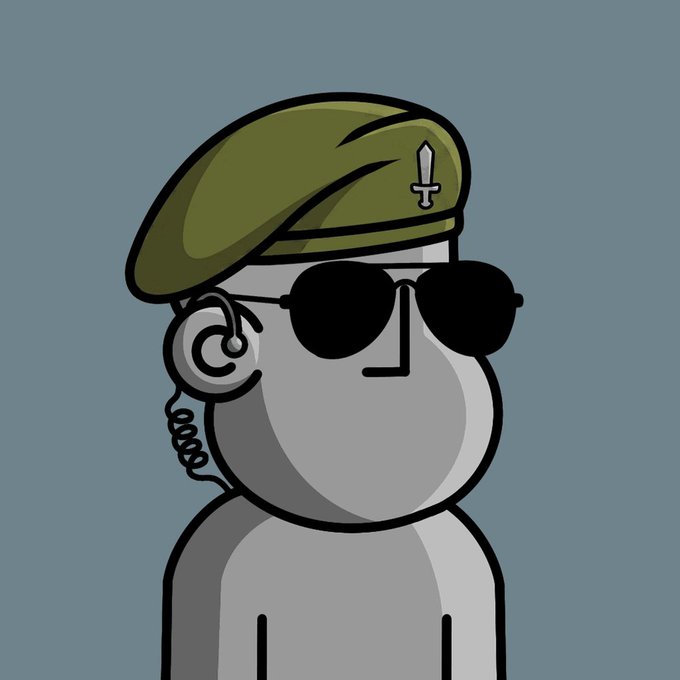 The image features a cartoon character wearing sunglasses, a hat, and earphones with a microphone attached to them. They appear to be an agent or a secret service member, as indicated by the caption "Agents are the alpha @npconchain". The character is standing against a blue background, which further emphasizes their role in the scene.