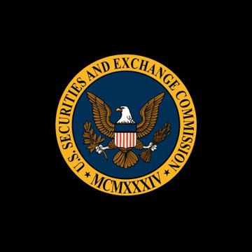 The image shows the official seal of the U.S. Securities and Exchange Commission (SEC), featuring a bald eagle and the text "U.S. SECURITIES AND EXCHANGE COMMISSION" with "MCMXXXIV" (1934) below, representing the regulatory body that approved limited on-chain trading of tokenized stocks mentioned in the post.