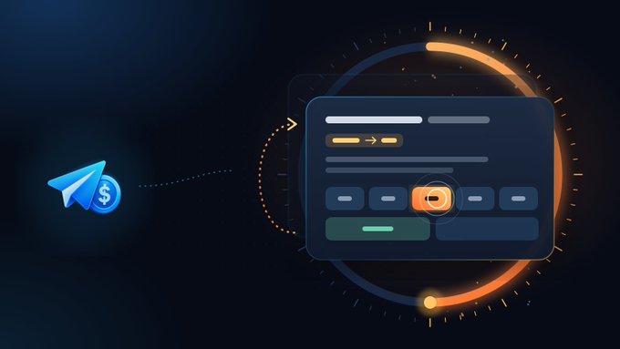 A digital illustration shows the Telegram logo with a dollar sign connected by a dotted line to a stylized user interface dashboard.