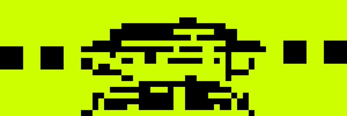 A pixelated, glitchy face with "GTD" displayed in large block letters on a bright yellow background, likely serving as a countdown graphic for the upcoming GTD mint.