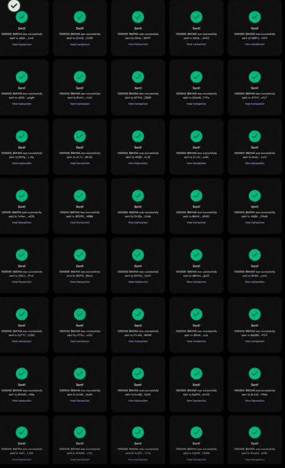 The image shows a grid of 100 squares, each containing a green checkmark symbolizing that they have been approved by the creator or owner. The text "Monasolanatoken" appears at the bottom left corner of the image. This suggests that the image might be related to an advertisement for a wallet or payment system, possibly offering users 100,000 dollars as a reward for signing up and using their service.