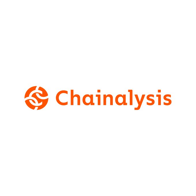 The image shows the Chainalysis logo, featuring an orange circular icon with interlocking shapes next to the company name in bold orange text. It relates to the post by visually branding Chainalysis as the blockchain analytics firm that successfully used its AI tools to streamline the investigation of the $387 million Bitget exploit.