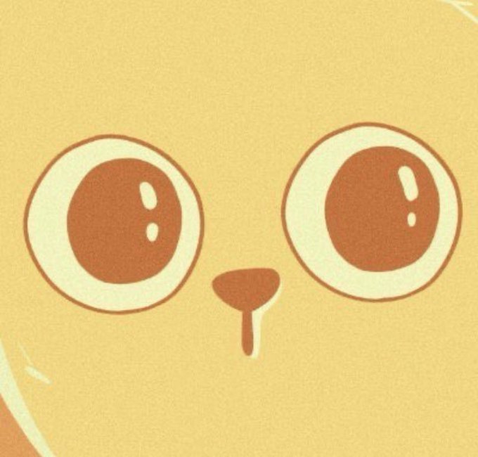 A close-up illustration of a cartoon face with wide, alert eyes and a small nose on a warm yellow background, conveying an expression of excited anticipation. The image pairs with the message "dips are for buying!" to evoke a sense of eager readiness to seize market opportunities.