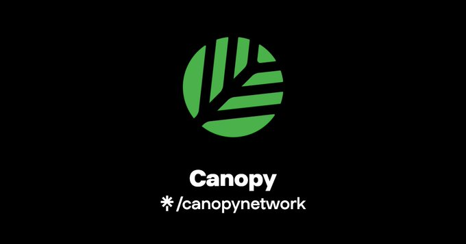 Canopy logo with green leaf emblem on black background, labeled "Canopy */canopynetwork".