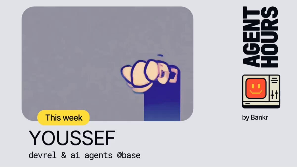 The image features an advertisement for a video game called "Yousef" that was released on Friday, 5/29 at 1pm EST. The ad also includes information about the creator of the game, @igoryuzo, who is known as the "Developer Agent @base". The post suggests that this week's Yousef game will be streaming from @bankrbot with a link to the game on their website.