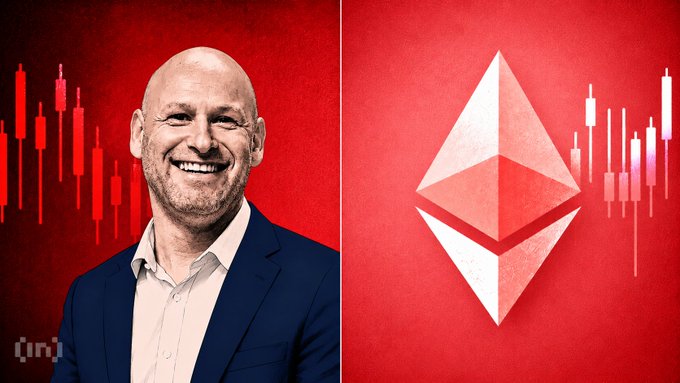 The image features a man wearing a suit standing next to a red background with white text that says "Crypto market is in FEAR MODE - and narratives drive everything!". The man's position near the center of the image suggests that he might be addressing this issue or discussing its impact on the crypto world. The contrast between his suit attire and the red backdrop makes him stand out, indicating his importance as a figure related to the crypto industry.