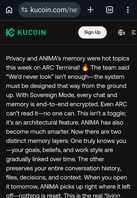 The image shows an open webpage on a computer screen displaying information about the cryptocurrency Kucin. The text on the page indicates that privacy settings are available, which could be related to the content of the image or another topic.