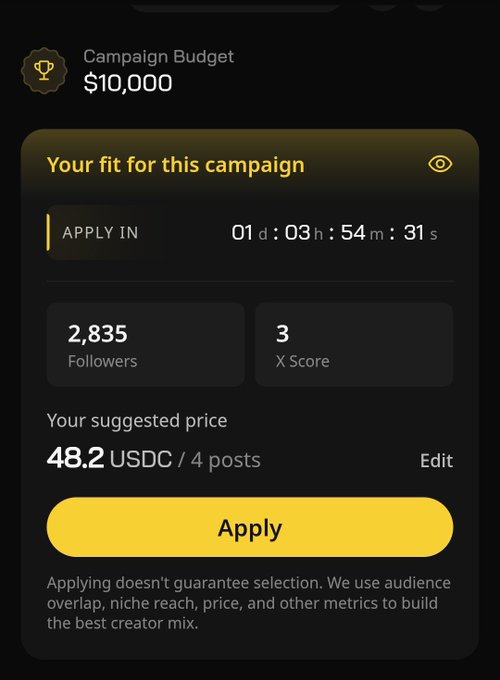 The image shows an advertisement for a campaign budget calculator app that allows users to input their campaign budget, and then provides information about the number of followers, likes, shares, and comments they have received. The app also offers suggestions for pricing based on the number of posts made.