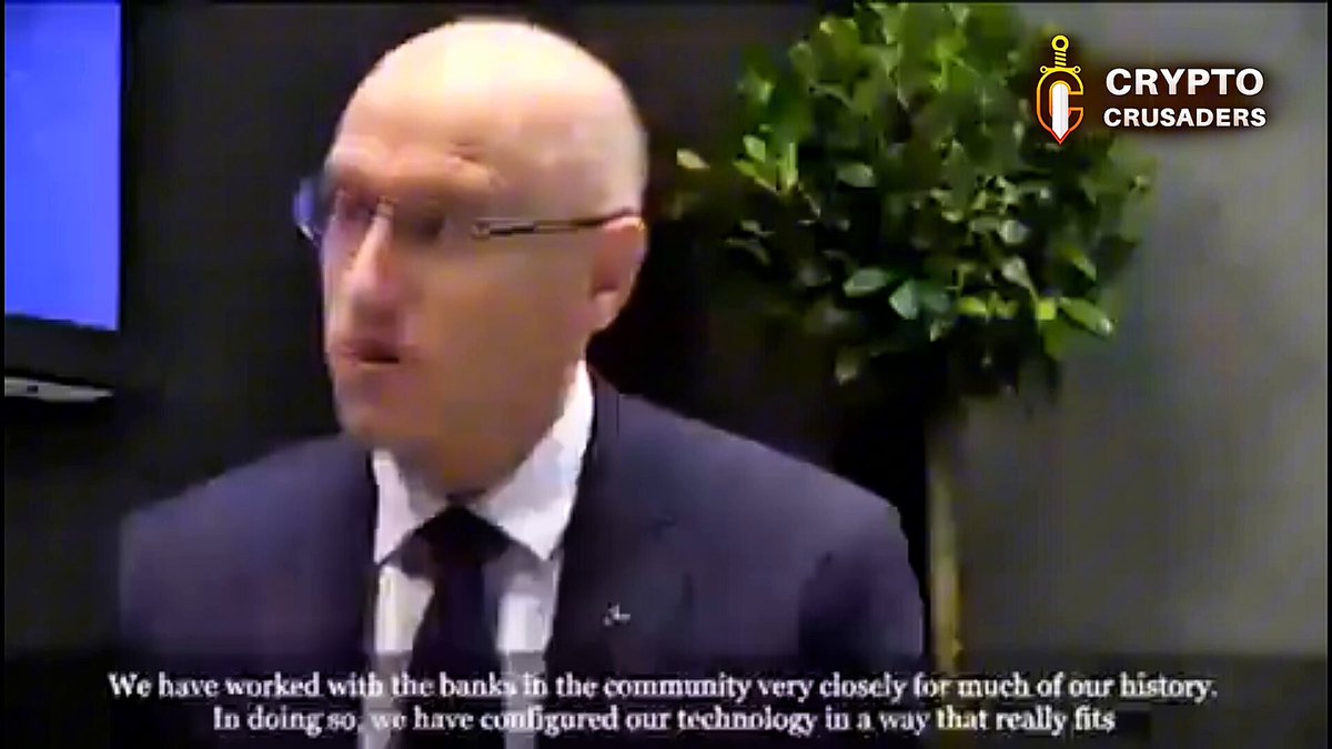 The image features a man wearing glasses and a suit talking about Ripple's cryptocurrency technology. The caption below the image reads "CRAZY!! A Ripple executive says the Interledger Protocol allows $XRP to scale for the transactional needs of 7,000,000,000-8,000,000,000 people worldwide." This statement suggests that Ripple is a popular and widely used cryptocurrency with significant potential for growth.