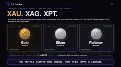 A financial webpage screenshot from Tickeron displaying 'XAU. XAG. XPT' with Gold, Silver, and Platinum ETF coins, showing values of 42.00, 99.89, and 103.91.