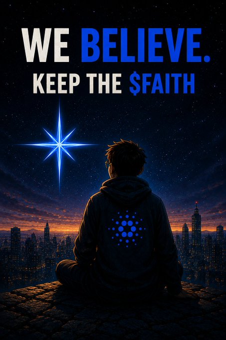 The image features a person sitting on a rooftop with a city skyline in the background. The caption reads "We just made King of the Hill" which is related to the post about keeping faith, as both involve positivity and hope for a better future.