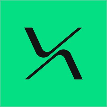 A green square logo with a stylized black 'X' or hourglass-like symbol in the center.