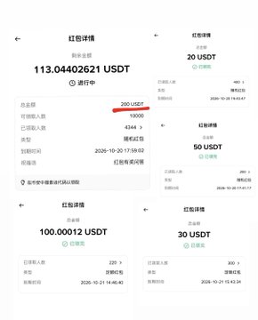 A collage of Binance transaction-detail screenshots shows amounts including **113.04402621 USDT**, **20 USDT**, **100.000012 USDT**, and **30 USDT**, with Chinese labels and a red underline emphasizing **200 USDT**. It visually supports the accompanying **Goubao** creator-election voting campaign post by illustrating related USDT transfers or vote-related transactions during the stated **October 19, 17:00–28th** voting period.