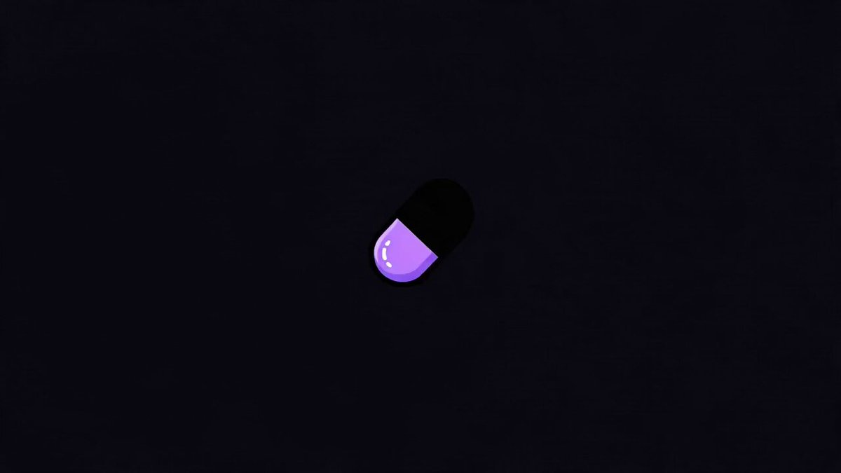 The image features a purple pill with a black cap, which appears to be floating or hovering in space against a dark background. The caption below the image reads "Since our tweets gained traction, we’ve received support from developers and key figures across the Solana ecosystem. They told us that the idea is strong—but an idea alone won't revolutionize the trenches. Execution is everything".