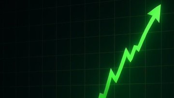 A bright green upward-trending arrow on a dark grid chart symbolizes the anticipated surge in cryptocurrency markets following the expected Senate vote on the Crypto Clarity Act.